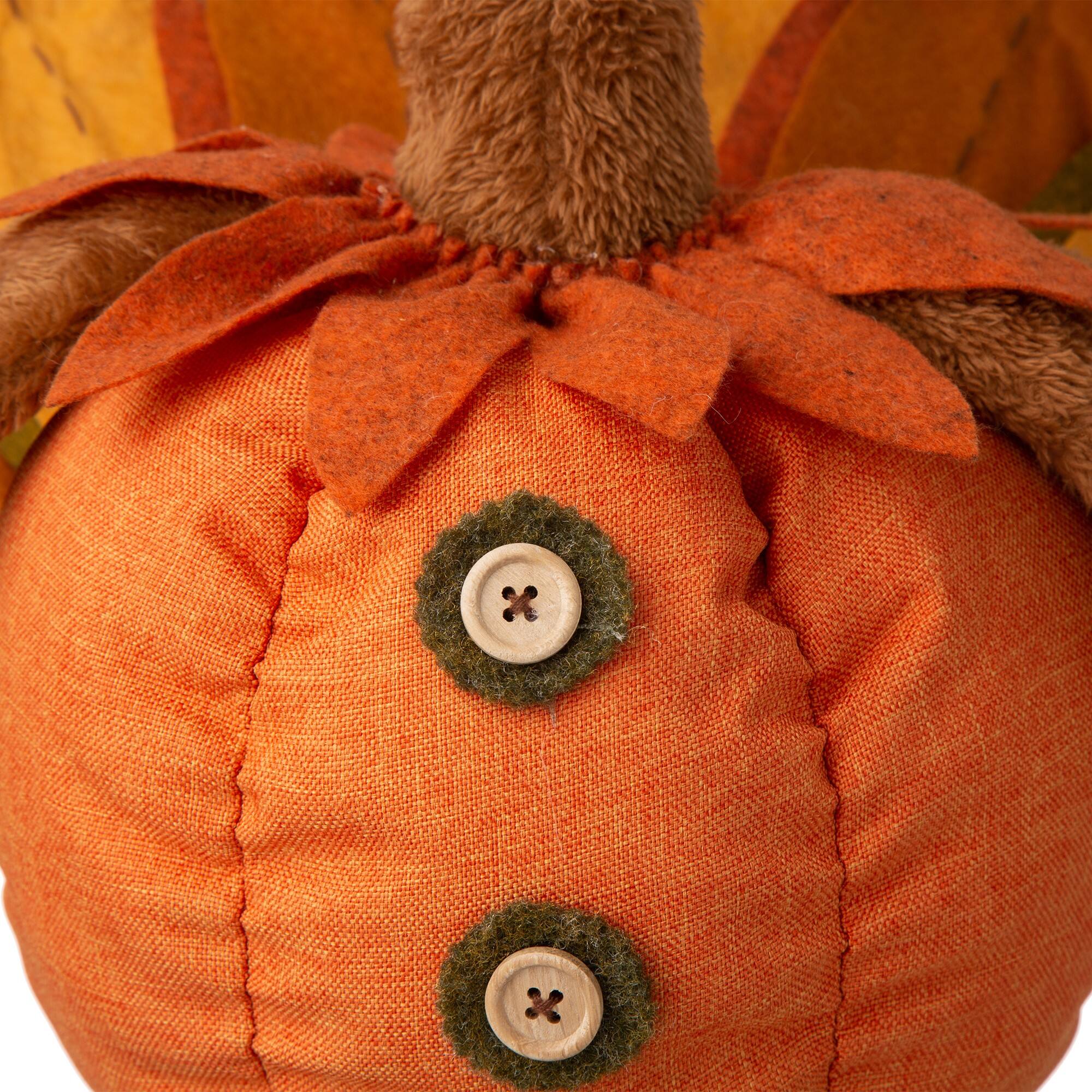 Glitzhome® Lighted Fabric Turkey Standing Décor with Telescoping Legs & Timer